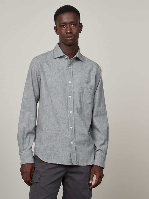 Hartford Paul Pin Point Flannel in Grey