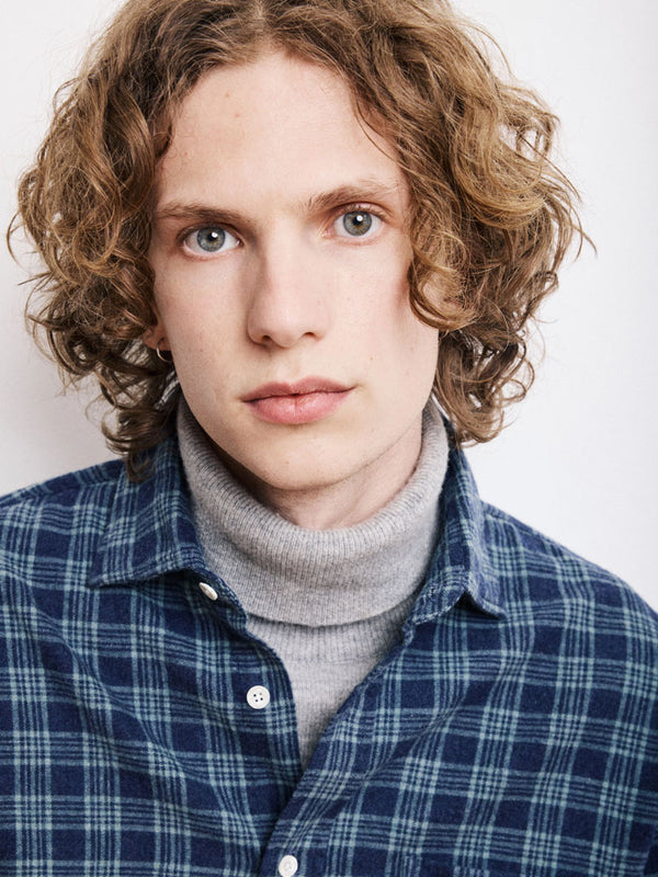 Hartford Paul Plaid Shirt in Navy Green