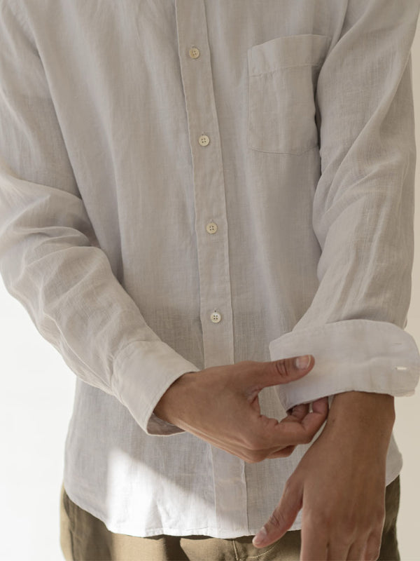 Hartford Paul Linen Shirt in Chalk