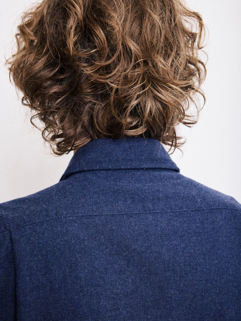 Hartford Paul Flannel Shirt in Navy