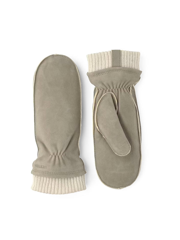 Hestra Nora Chamois Mitten in Natural Grey