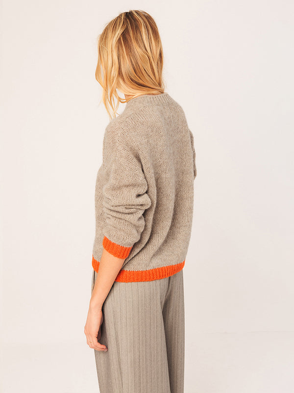 Indi & Cold Bicolour Sweater in Beige Orange