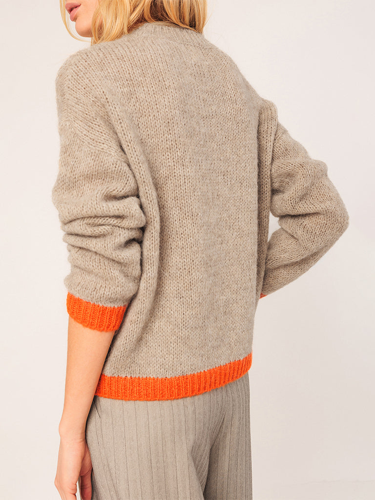 Indi & Cold Bicolour Sweater in Beige Orange