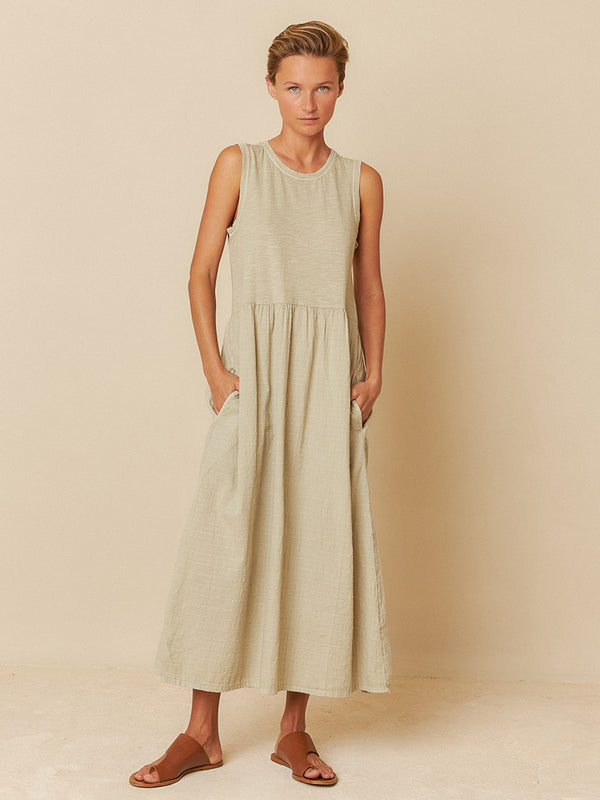 Indi & Cold Cotton Jersey Dress in Stone