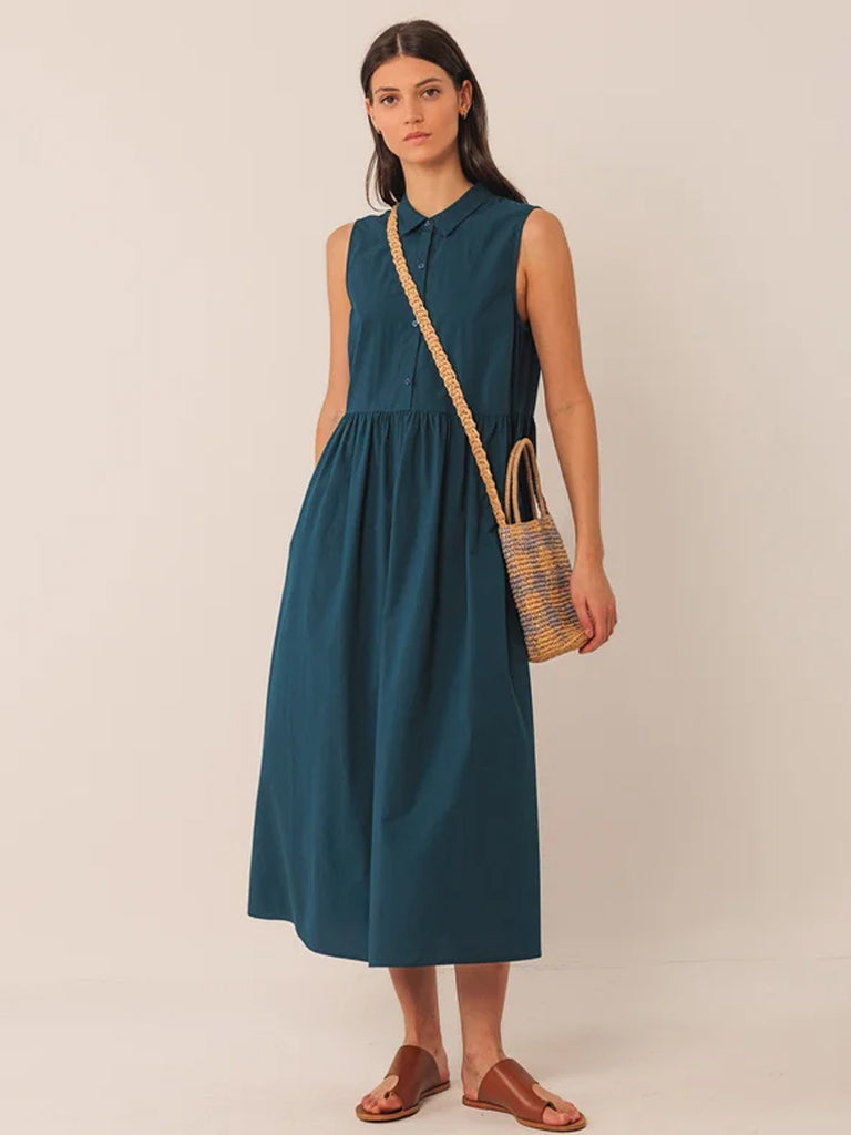 Indi & Cold Cotton Poplin Dress in Marino