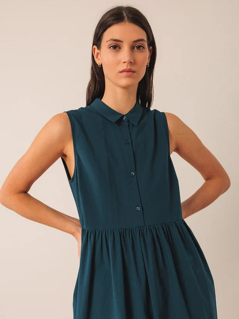 Indi & Cold Cotton Poplin Dress in Marino