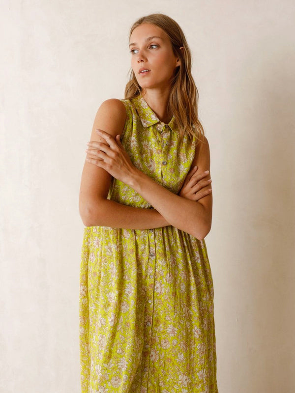 Indi & Cold Dahlia Dress in Lime 