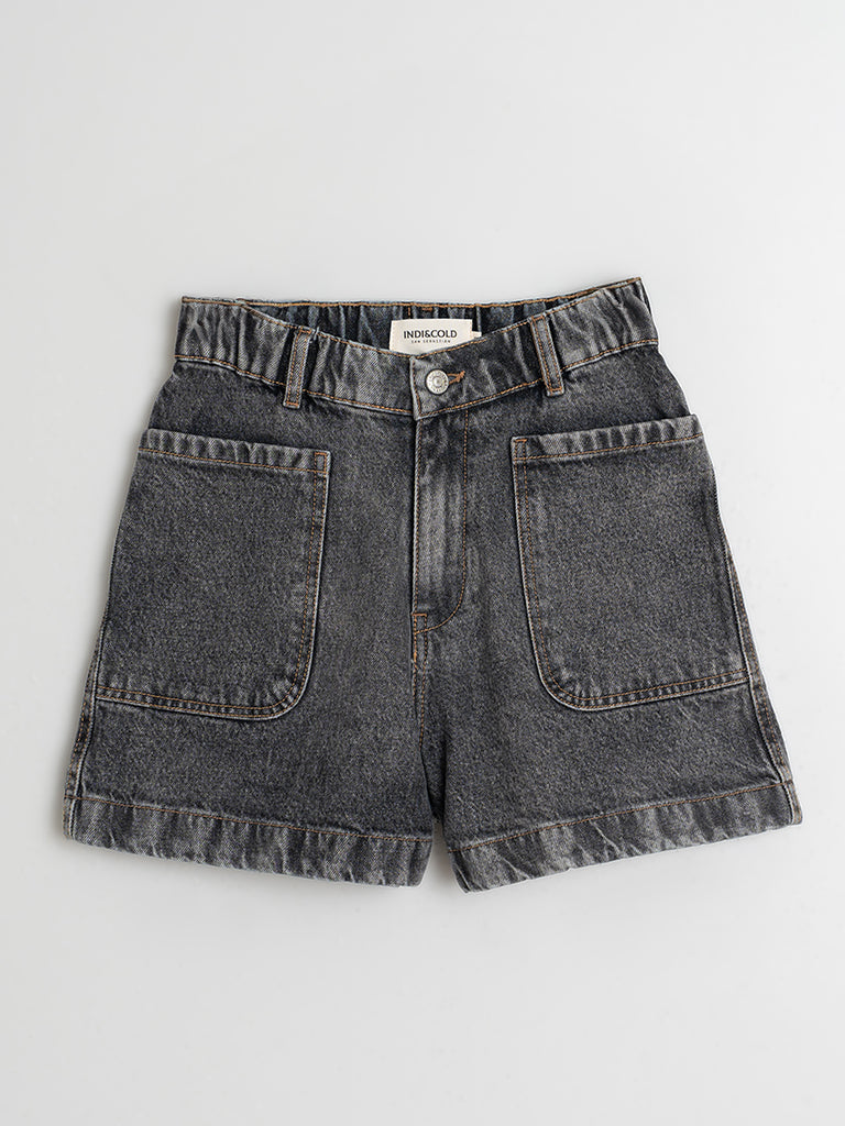 Indi & Cold Denim Shorts in Black