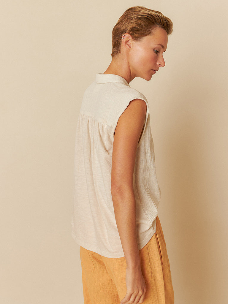 Indi & Cold Doubleface Top in Stone