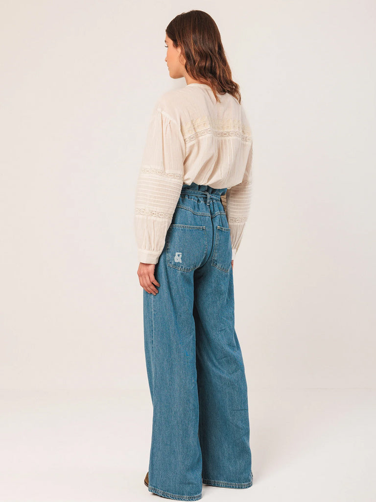 Indi & Cold Embroidered Blouse in White