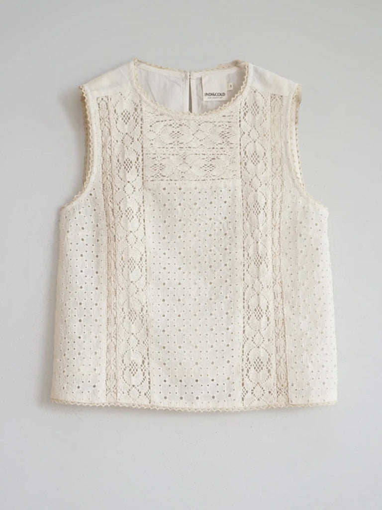 Indi & Cold Embroidery Blouse in Ecru