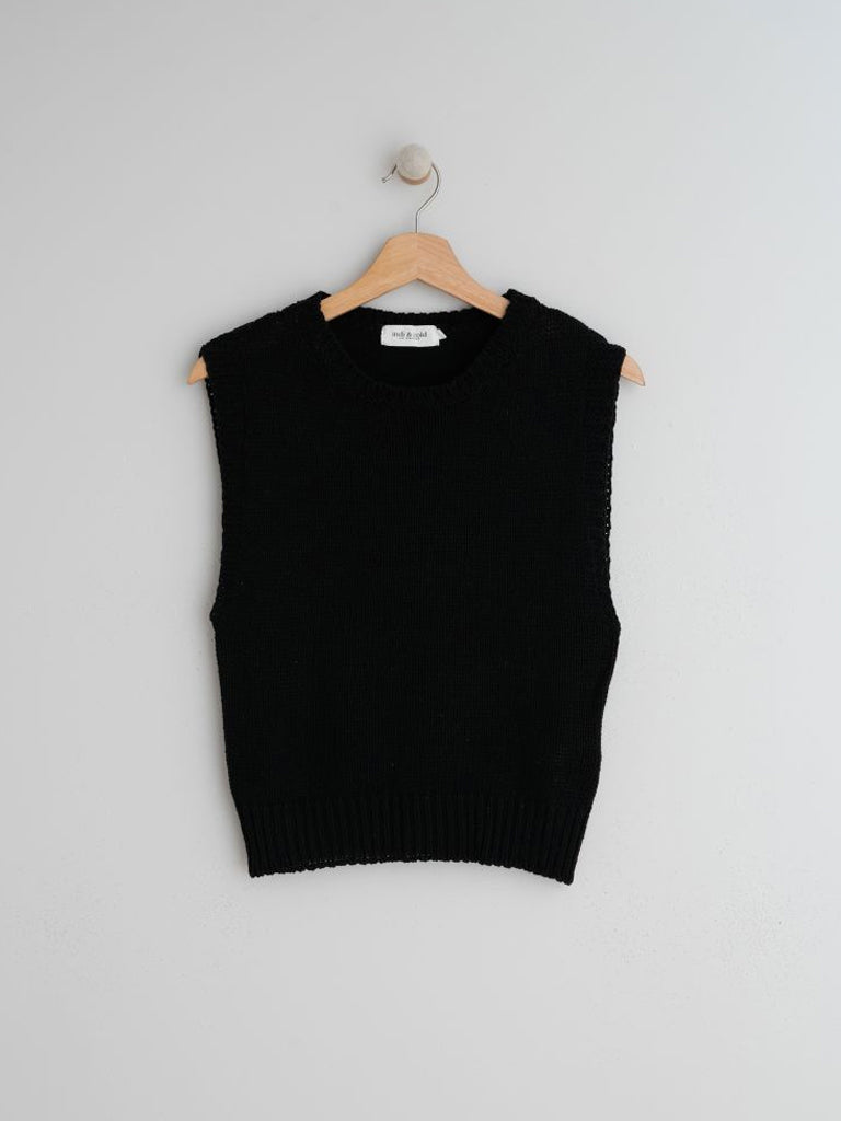 Indi & Cold Knitted Tank in Black 