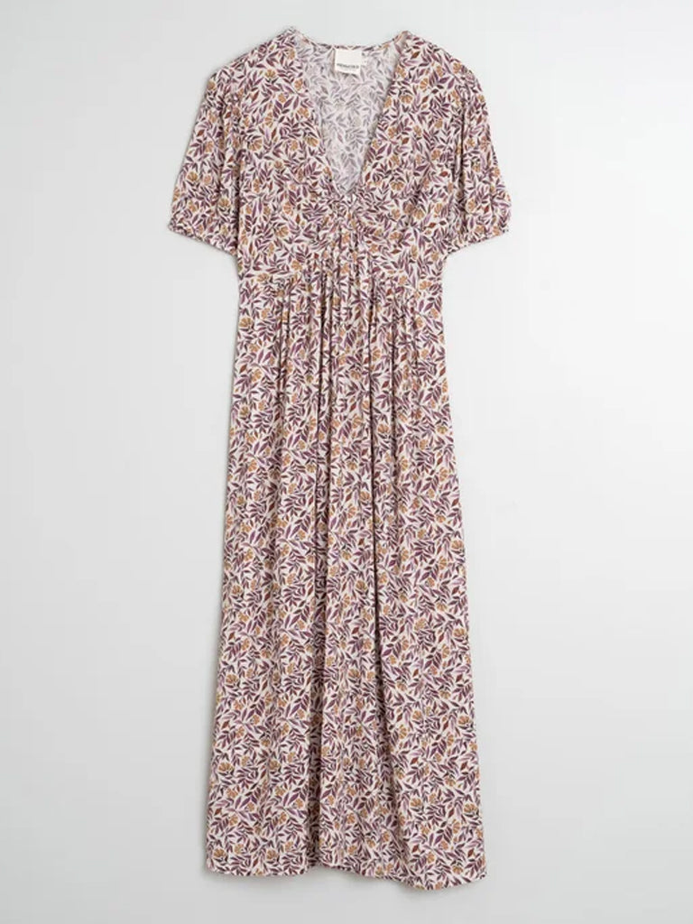 Indi & Cold Leaf Print Dress in Violeta