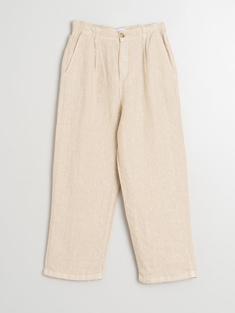 Indi & Cold Linen Trousers in Stone