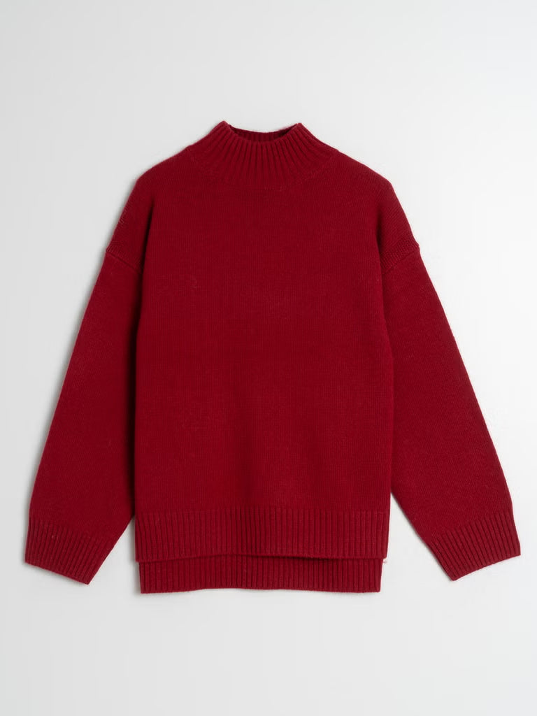 Indi & Cold Long Sweater in Red