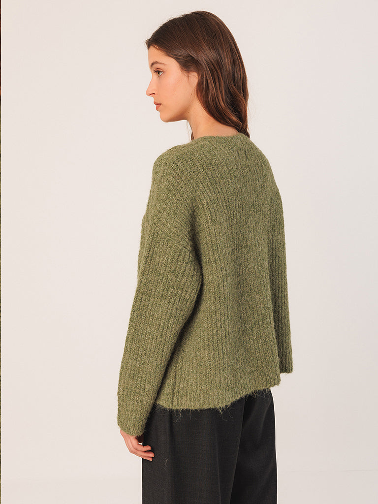 Indi & Cold Loose Knit Cardigan in Mint