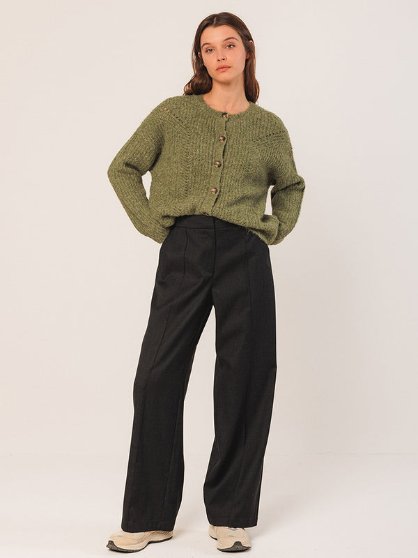Indi & Cold Loose Knit Cardigan in Mint
