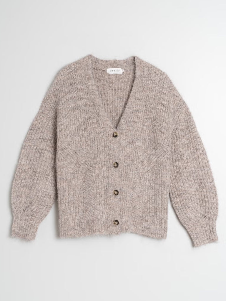 Indi & Cold Oversize Cardigan in Topo