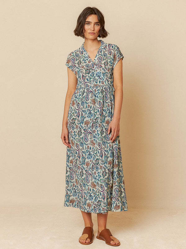 Indi & Cold Paisley Wrap Dress in Multi