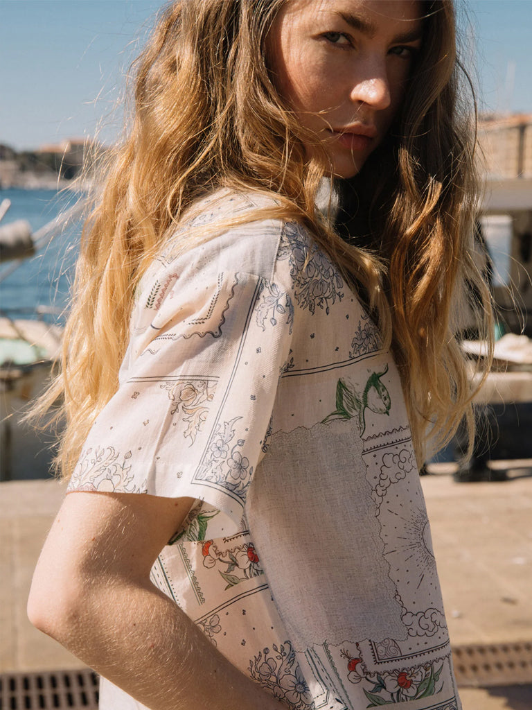 Indi & Cold Patch Print Shirt in Ecru