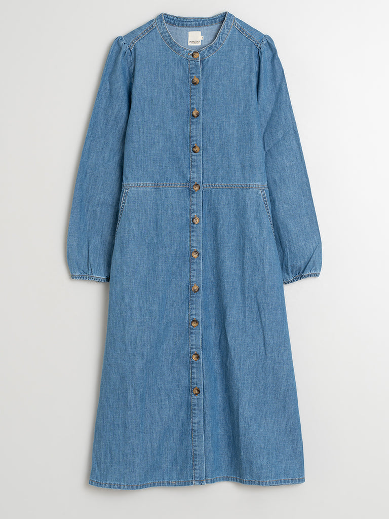 Indi & Cold Shirt Dress in Dark Denim