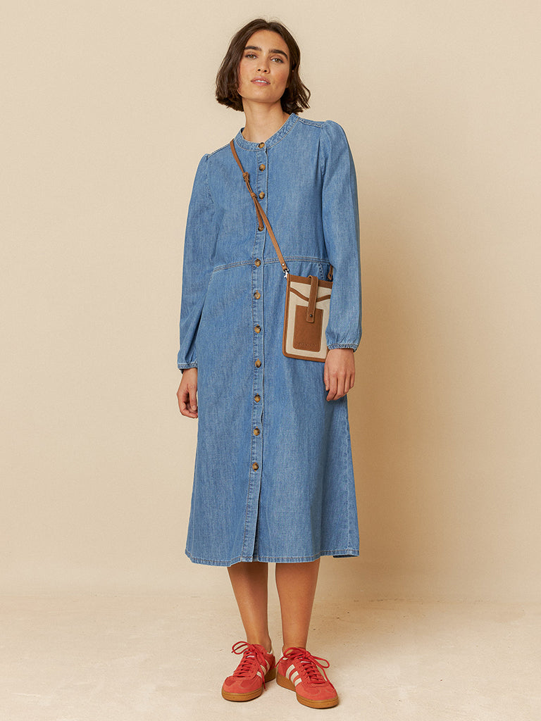 Indi & Cold Shirt Dress in Dark Denim