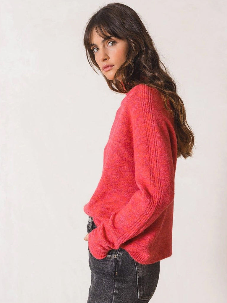 Indi & Cold T Neck Knit in Rosa