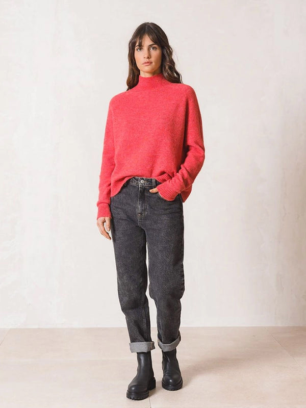 Indi & Cold T Neck Knit in Rosa