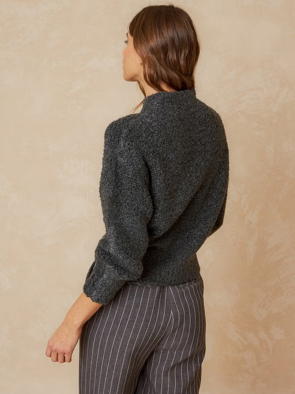 Indi & Cold T Neck Sweater in Charcoal