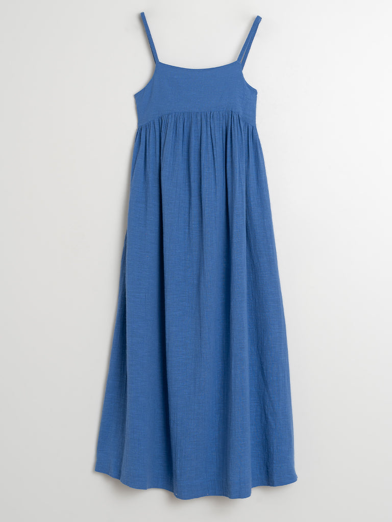 Indi & Cold Tie Back Dress in Azul