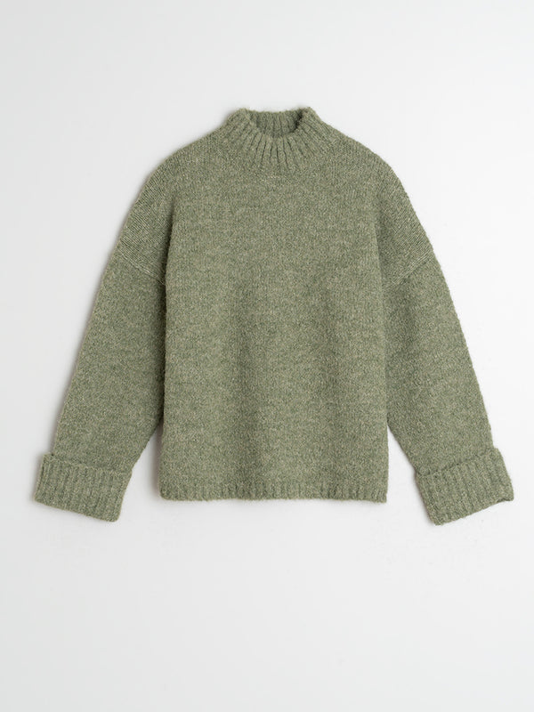 Indi & Cold Turtleneck Sweater in Mint