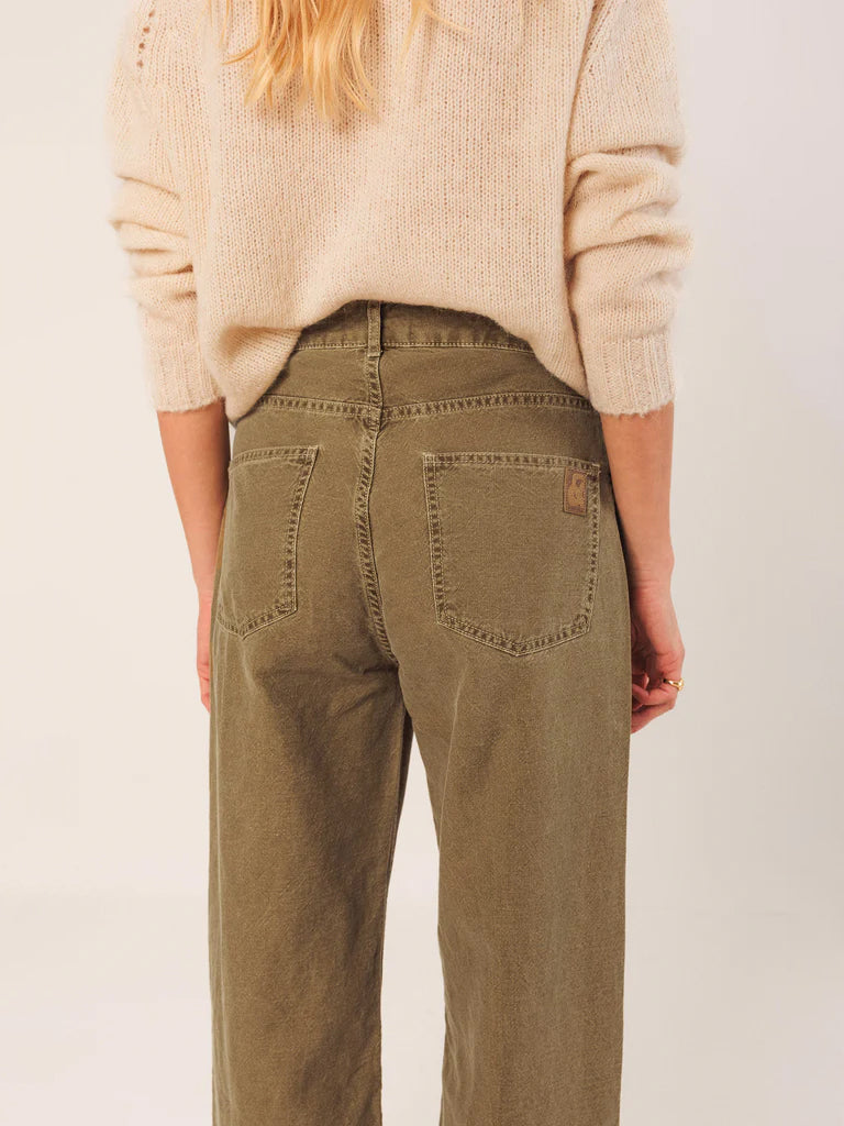 Indi & Cold Washed Twill Pant in Olive