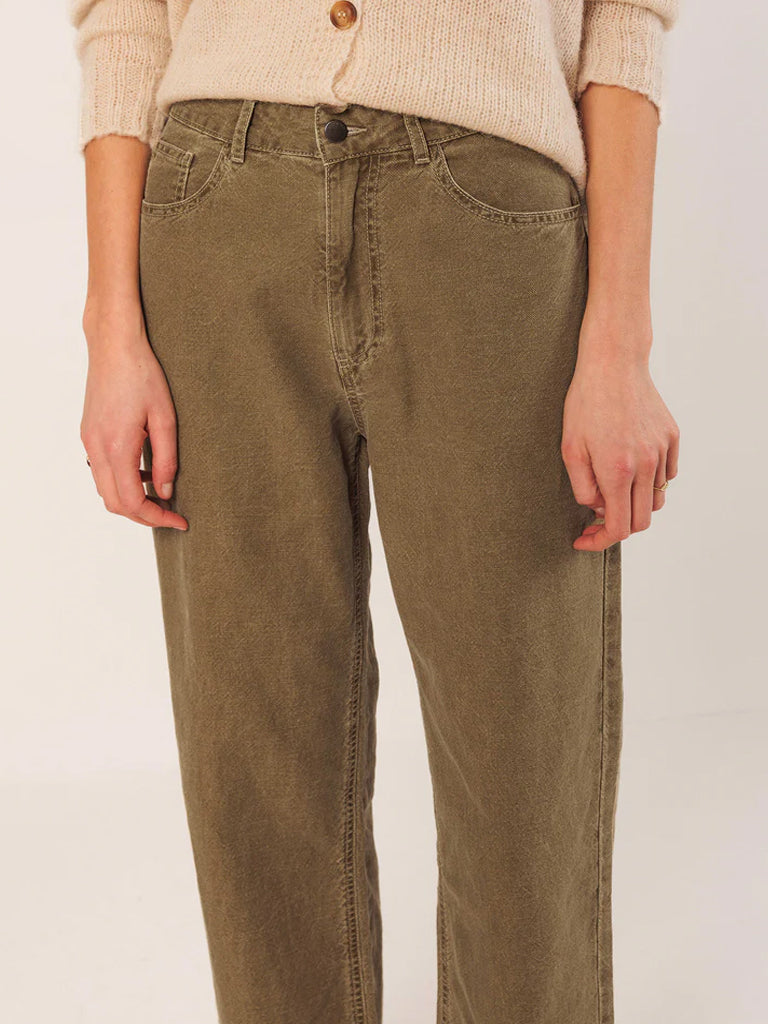 Indi & Cold Washed Twill Pant in Olive