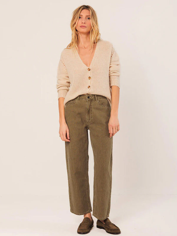 Indi & Cold Washed Twill Pant in Olive
