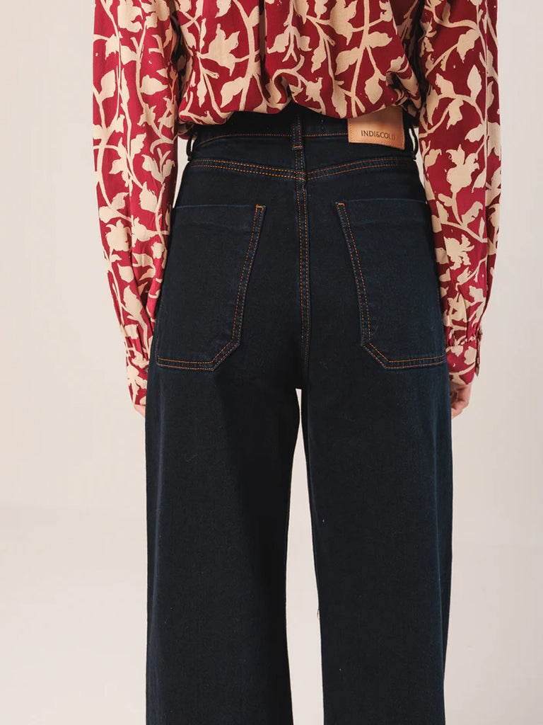 Indi & Cold Wide Leg Jeans in Navy