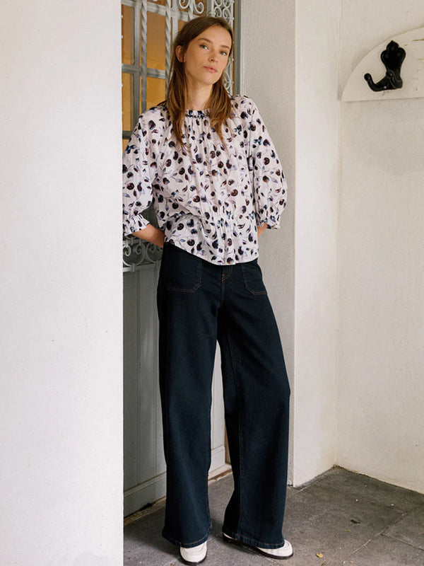 Indi & Cold Wide Leg Jeans in Navy