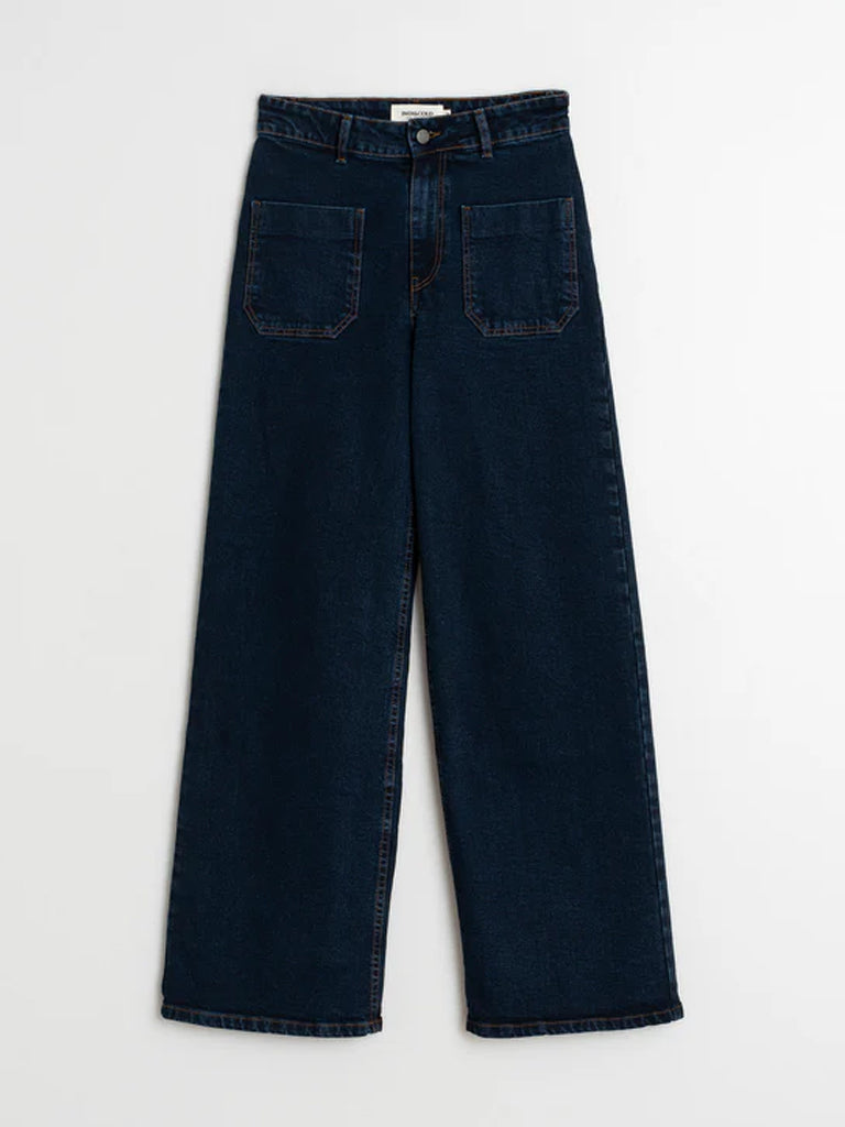 Indi & Cold Wide Leg Jeans in Navy