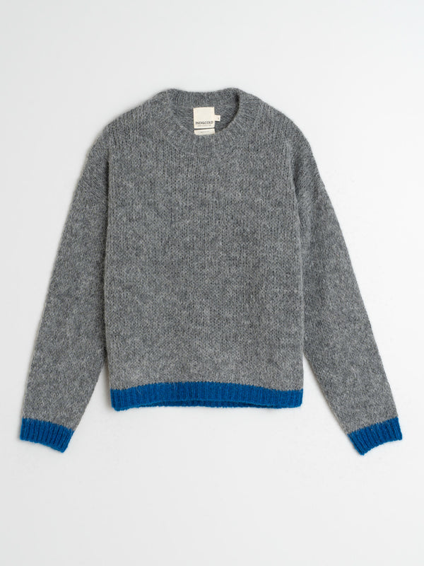 Indi & Cold Bicolour Sweater in Charcoal Blue