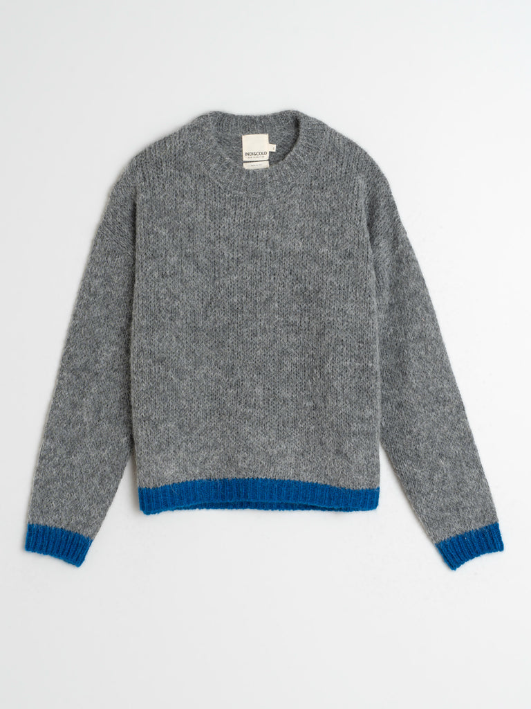 Indi & Cold Bicolour Sweater in Charcoal Blue