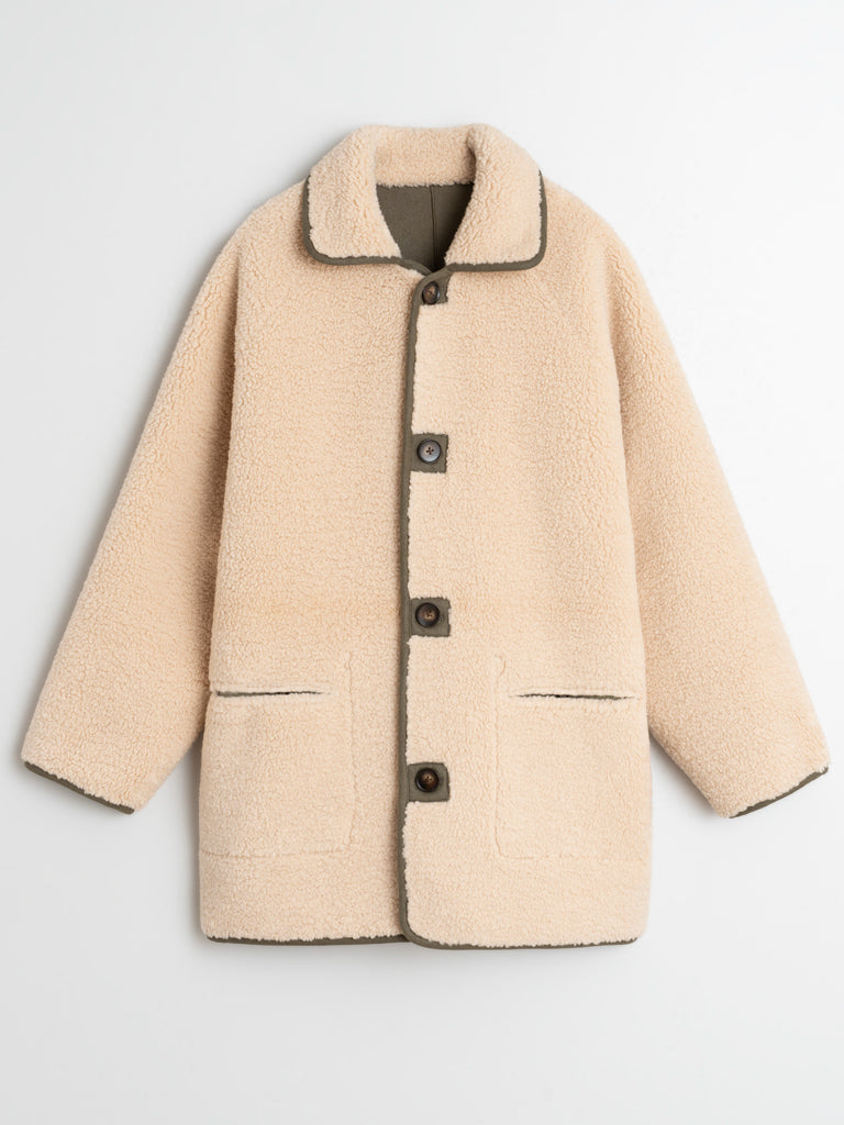 Indi & Cold Reversible Coat in Khaki