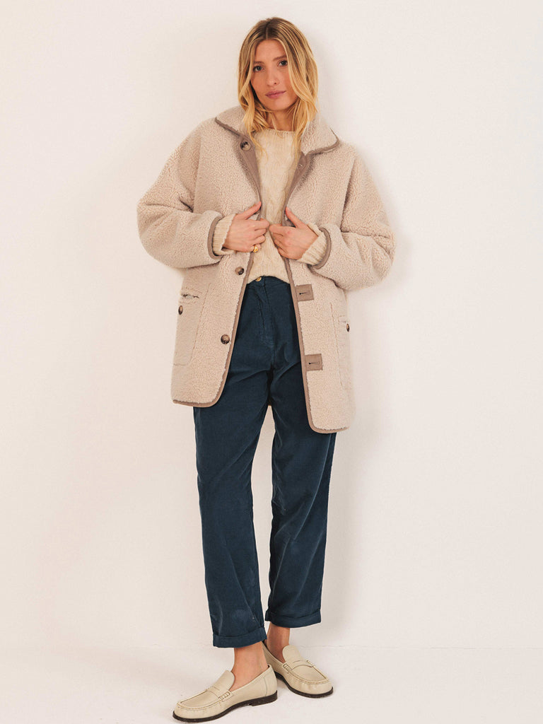 Indi & Cold Reversible Coat in Khaki