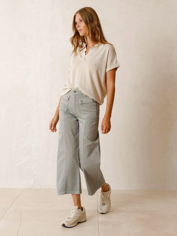 Indi & Cold Fine Knit Top in Linen