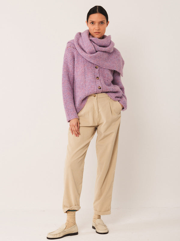 Indi & Cold Knitted Scarf in Mauve