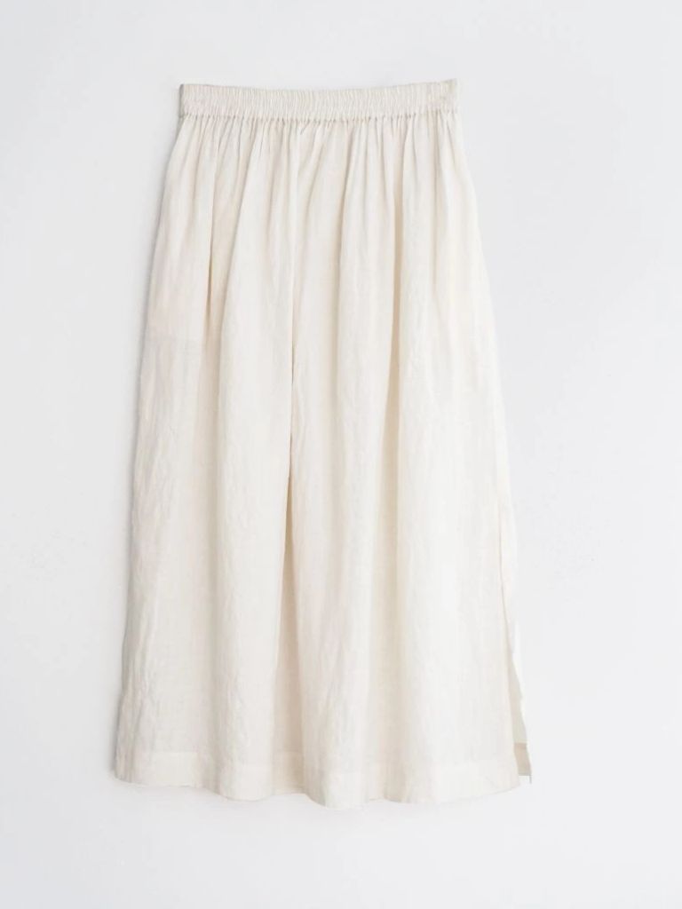 Indi & Cold Midi Elastic Skirt in Ecru