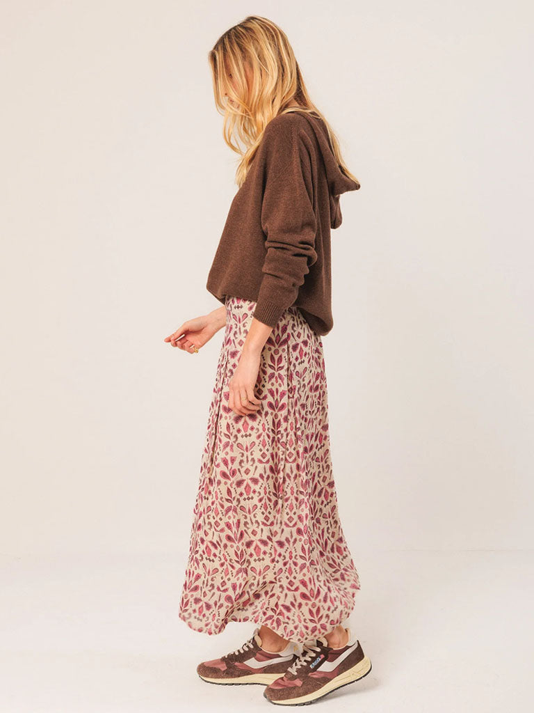 Indi & Cold Midi Skirt in Raspberry