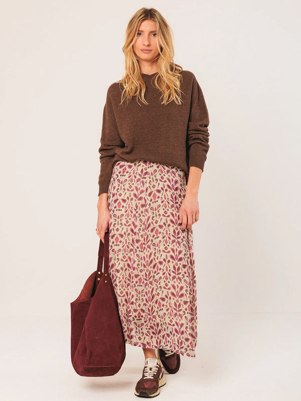 Indi & Cold Midi Skirt in Raspberry