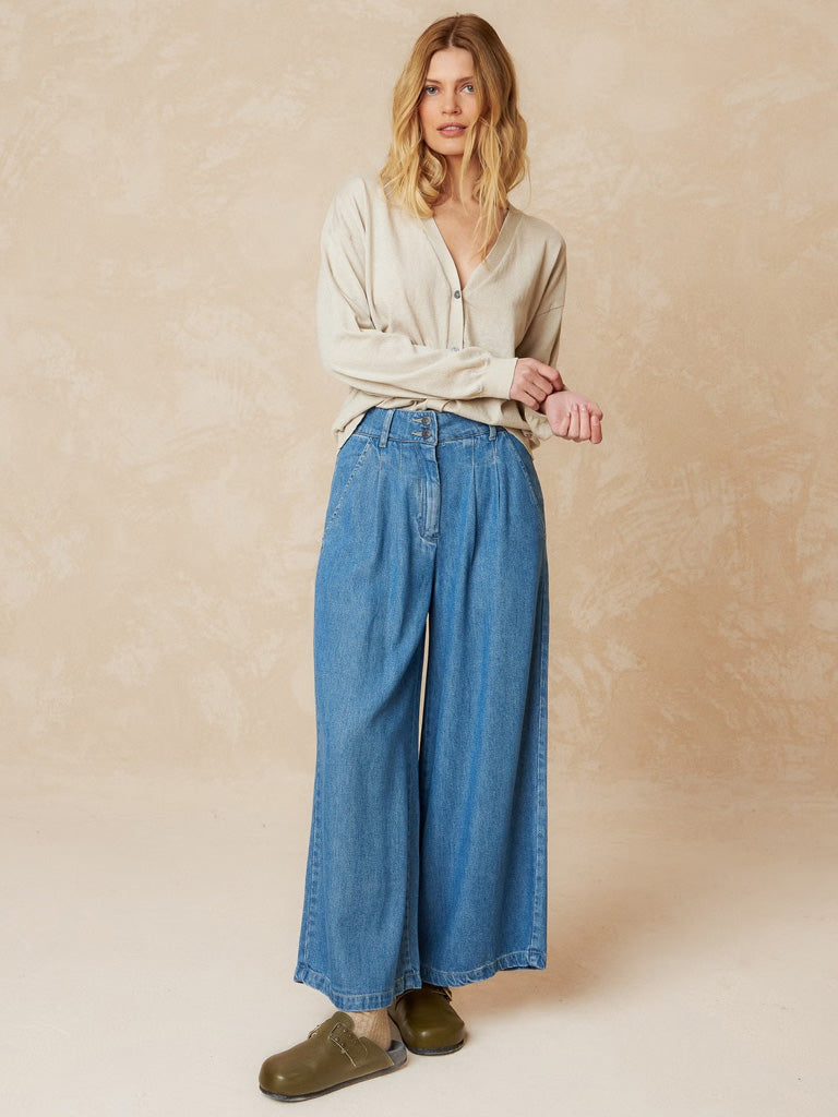 Indi & Cold Wide Leg Jeans in Denim