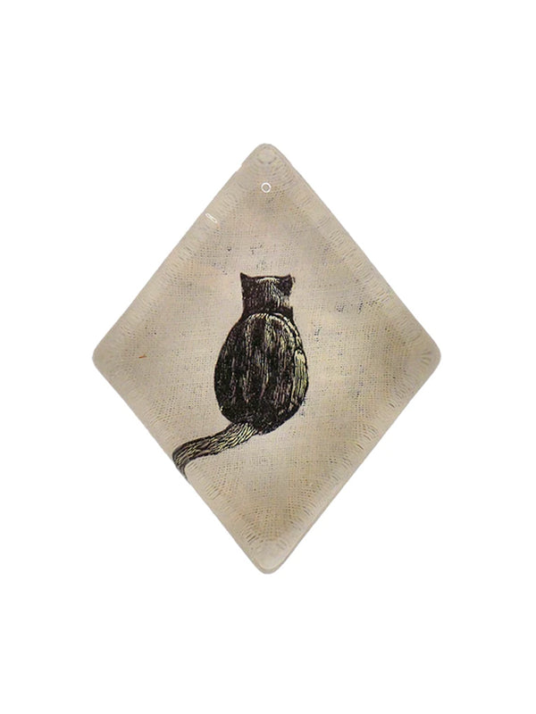 John Derian Cat Sitting Diamond Paperweight