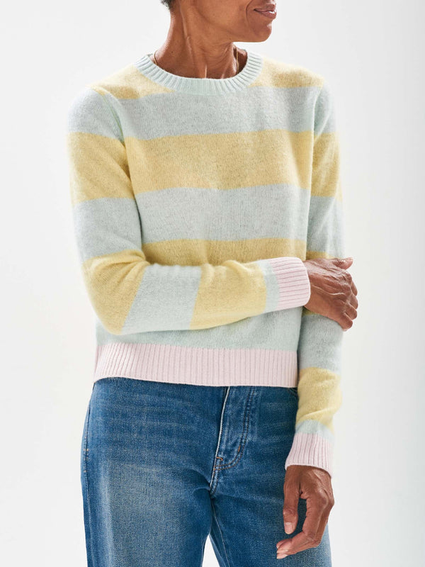 Jumper 1234 Contrast Stripe Crew in Noor Glory Marshmallow