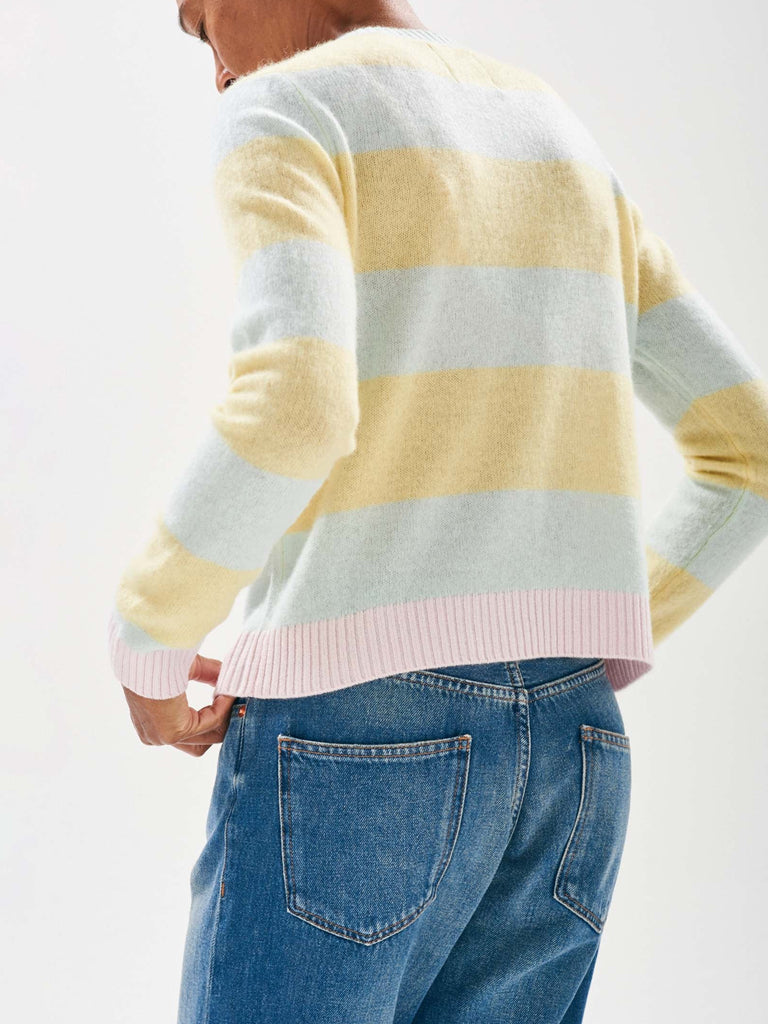 Jumper 1234 Contrast Stripe Crew in Noor Glory Marshmallow